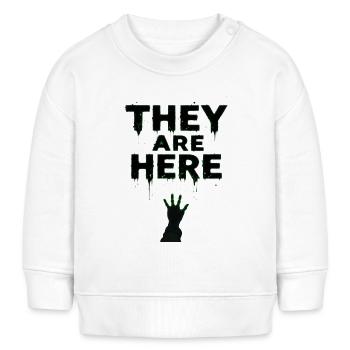 Außerirdische sind hier - Baby Organic Sweatshirt Baby Changer von Stanley/Stella - Weiß - Vorne