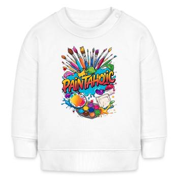 Maler malen Kind Geschenk - Baby Organic Sweatshirt Baby Changer von Stanley/Stella - Weiß - Vorne