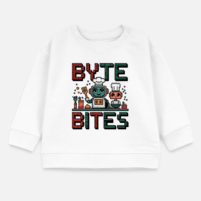 Byte - De mignons chefs robots pixel qui cuisinent pour s’amuser Sweat bébé bio Stanley/Stella