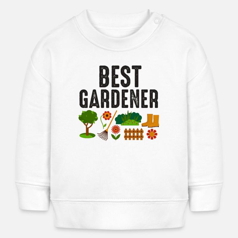 Meilleur jardinier - Sweat bébé bio Stanley/Stella - blanc
