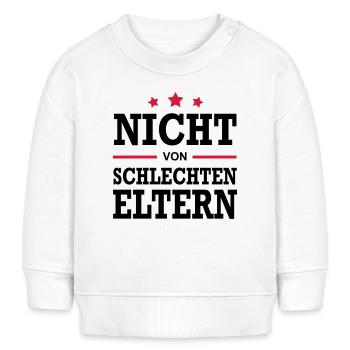Baby Geburstag Geschenk Sprüche Eltern Mama Papa - Baby Organic Sweatshirt Baby Changer von Stanley/Stella - Weiß - Vorne