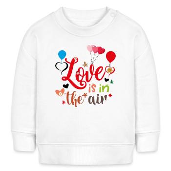 Liebe liegt in der Luft - Baby Organic Sweatshirt Baby Changer von Stanley/Stella - Weiß - Vorne