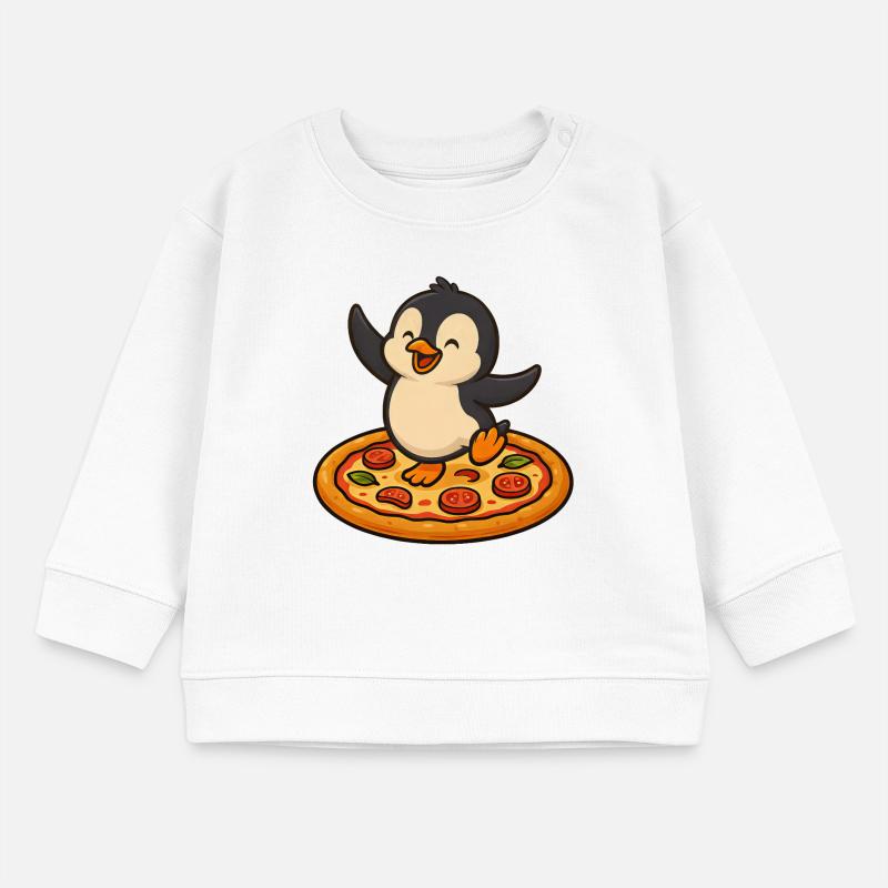 Dancing Penguin Pizza Pizza Lover Fun Baby Sweatshirt by Stanley/Stella