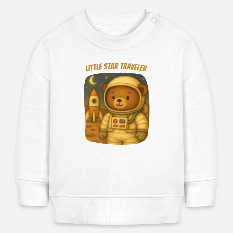 Petit Ours Cosmonaute - Sweat bébé bio Stanley/Stella - blanc