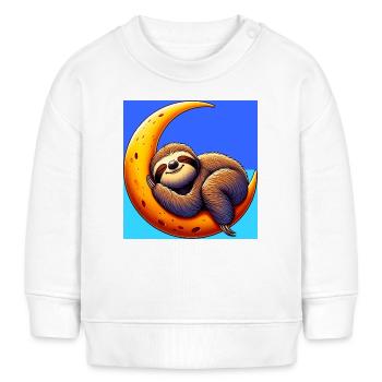 Faultier schläft auf dem Mond - Baby Organic Sweatshirt Baby Changer von Stanley/Stella - Weiß - Vorne