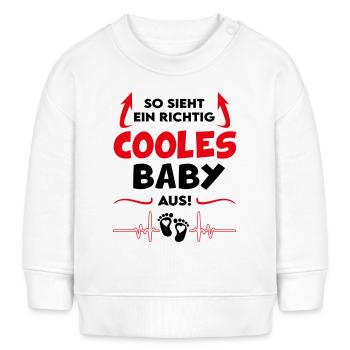 So sieht ein cooles Baby aus Babysprüche - Baby Organic Sweatshirt Baby Changer von Stanley/Stella - Weiß - Vorne