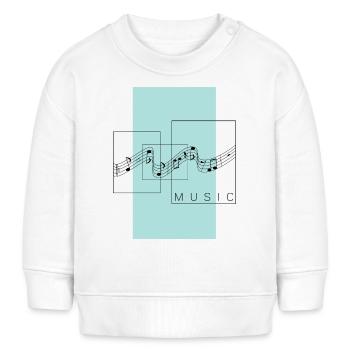 Musique. Mélodie et le style géométrique. - Sweat bébé bio Stanley/Stella - blanc - Devant