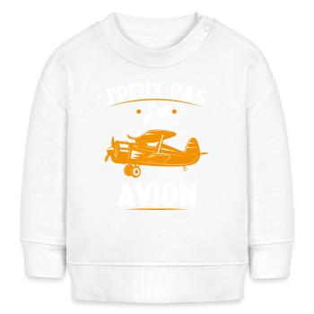 Je Peux Pas J ai Avion - Sweat bébé bio Stanley/Stella - blanc - Devant