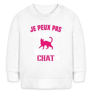 Ich kann nicht mit meiner Katze kuscheln Humor Katze - Baby Organic Sweatshirt Baby Changer von Stanley/Stella - Weiß - Vorne