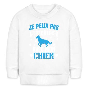 Ich kann nicht mit meinem Hund kuscheln - Baby Organic Sweatshirt Baby Changer von Stanley/Stella - Weiß - Vorne