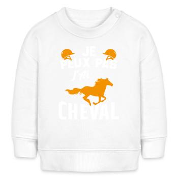 Ich kann nicht, ich habe ein Pferd - Baby Organic Sweatshirt Baby Changer von Stanley/Stella - Weiß - Vorne