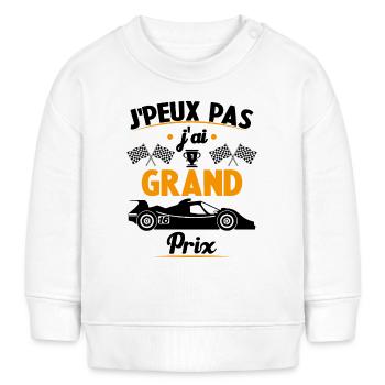 Ich kann nicht, ich habe einen Grand Prix - Baby Organic Sweatshirt Baby Changer von Stanley/Stella - Weiß - Vorne