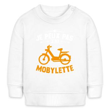 Ich kann nicht, ich habe ein Moped-Geschenk - Baby Organic Sweatshirt Baby Changer von Stanley/Stella - Weiß - Vorne