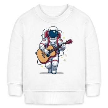 Ein Astronaut, der Gitarre spielt - Baby Organic Sweatshirt Baby Changer von Stanley/Stella - Weiß - Vorne