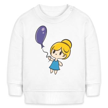 Ballon et Bébé Fille - Sweat bébé bio Stanley/Stella - blanc - Devant