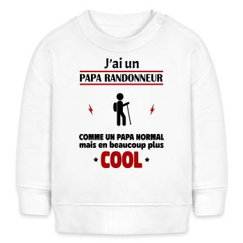 J'ai un papa randonneur, cadeau naissance, rando - Sweat bébé bio Stanley/Stella - blanc - Devant