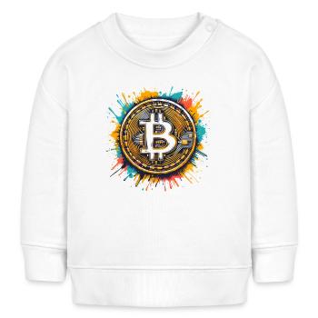 Bitcoin - Krypto Währung - Crypto - Baby Organic Sweatshirt Baby Changer von Stanley/Stella - Weiß - Vorne