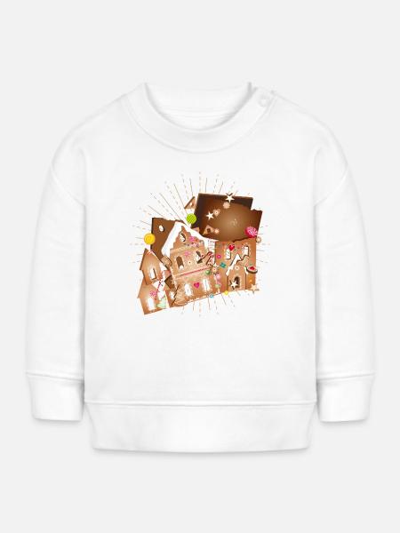Lebkuchenhaus-Bausatz mit festlichen Details - Baby Organic Sweatshirt Baby Changer von Stanley/Stella - Weiß