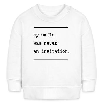 Mein Lächeln war nie eine Einladung - Baby Organic Sweatshirt Baby Changer von Stanley/Stella - Weiß - Vorne
