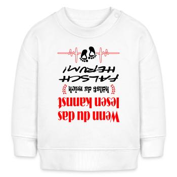 Upside Down Baby Romper Baby Sayings - Baby Sweatshirt by Stanley/Stella - white - Front
