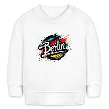 Lettrage Berlin Allemagne Deutschland - Sweat bébé bio Stanley/Stella - blanc - Devant