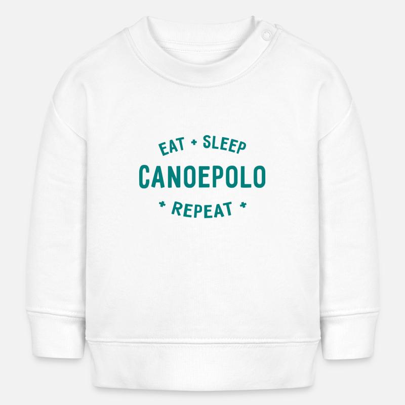 Manger Dormir Canoë Polo Répéter - Canoë Polo - Kayak - Sweat bébé bio Stanley/Stella - blanc