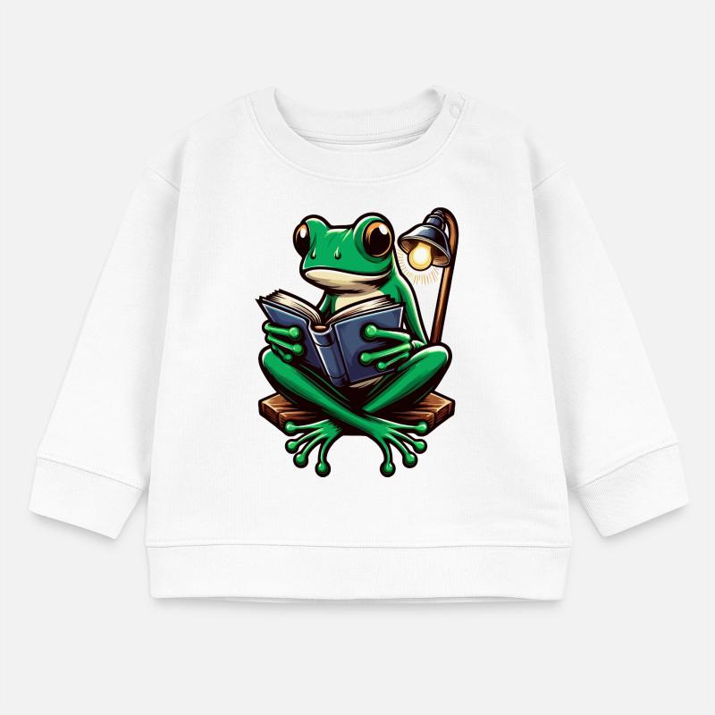 Frosch mit Buch Baby Organic Sweatshirt Baby Changer von Stanley/Stella