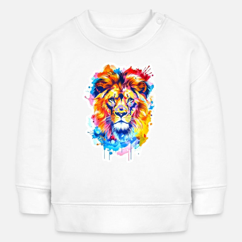 Conception du lion - Sweat bébé bio Stanley/Stella - blanc
