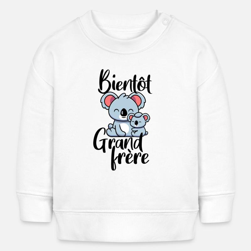Bientôt grand frère koala - Sweat bébé bio Stanley/Stella - blanc