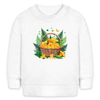 Panier de champignons chanterelle - Sweat bébé bio Stanley/Stella - blanc - Devant