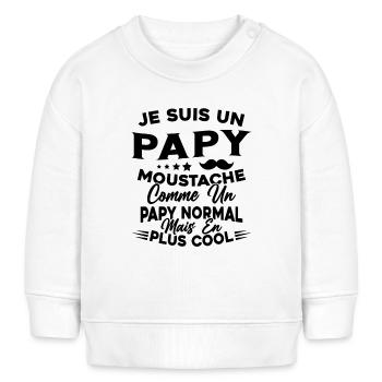Un Papy Moustache Comme Un Papy Normal - Sweat bébé bio Stanley/Stella - blanc - Devant