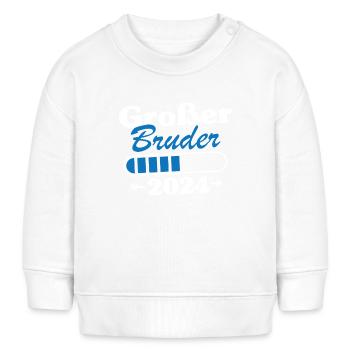 Großer Bruder Loading 2024 - Baby Organic Sweatshirt Baby Changer von Stanley/Stella - Weiß - Vorne