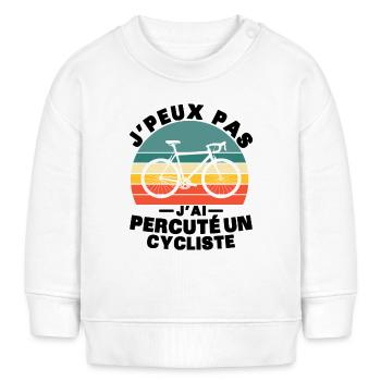 Ich kann nicht, ich fahre einen Radfahrer an - Baby Organic Sweatshirt Baby Changer von Stanley/Stella - Weiß - Vorne