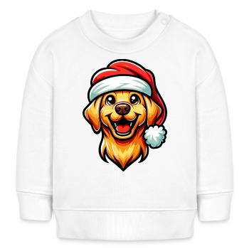 Labrador Festliche Weihnachten - Baby Organic Sweatshirt Baby Changer von Stanley/Stella - Weiß - Vorne