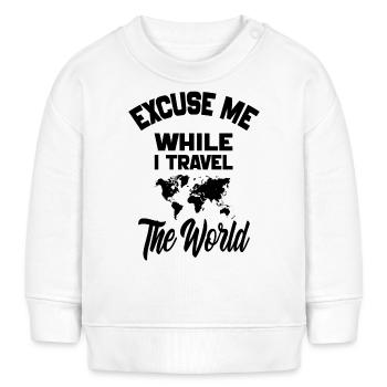 Excuse Me While I Travel The World-Camping 2024 - Sweat bébé bio Stanley/Stella - blanc - Devant