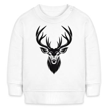 Icône de cerf Monochrome - Sweat bébé bio Stanley/Stella - blanc - Devant