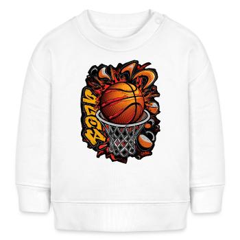 Dynamisches Basketball Graffiti - Baby Organic Sweatshirt Baby Changer von Stanley/Stella - Weiß - Vorne