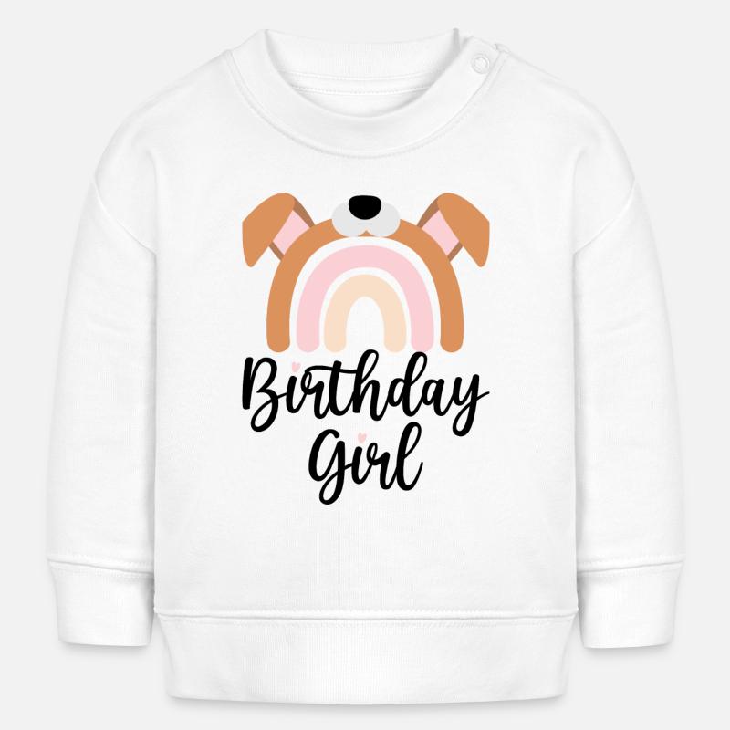 Chiot pastel arc-en-ciel - Sweat bébé bio Stanley/Stella - blanc