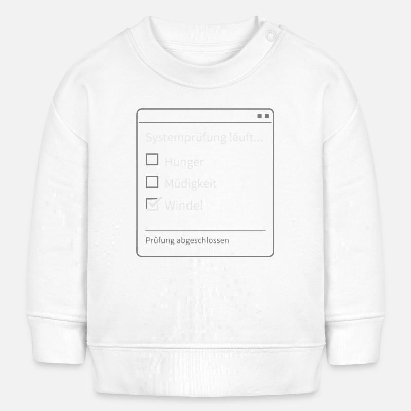 Vérification du système en cours – Combinaison de bébé drôle pour parents - Sweat bébé bio Stanley/Stella - blanc