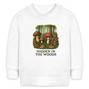 Paysage caché de champignons forestiers - Sweat bébé bio Stanley/Stella - blanc - Devant