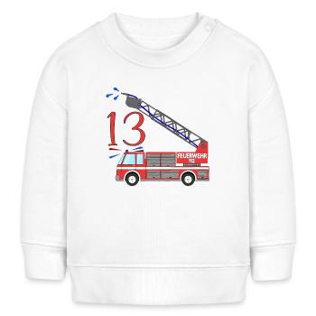 Fire engine 13th birthday - Baby Sweatshirt by Stanley/Stella - white - Front