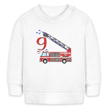 Fire engine 9th birthday - Baby Sweatshirt by Stanley/Stella - white - Front