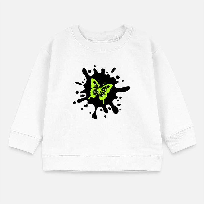 Papillon éclaboussures de couleur Sweat bébé bio Stanley/Stella