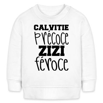 Chauve Qui Peut Humour Calvitie Homme Humour Beauf - Sweat bébé bio Stanley/Stella - blanc - Devant