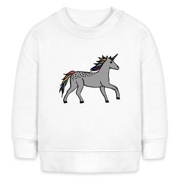Niedliches Einhorn - Baby Organic Sweatshirt Baby Changer von Stanley/Stella - Weiß - Vorne