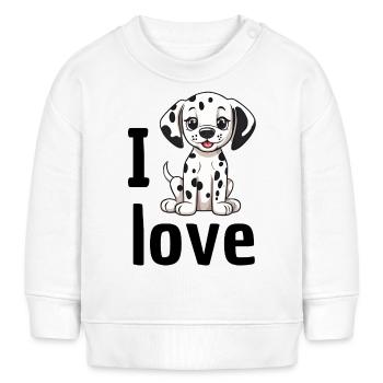 I love Dalmatiner - Baby Organic Sweatshirt Baby Changer von Stanley/Stella - Weiß - Vorne