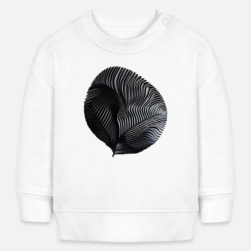 Spirale Ribée Noire et Blanche - Sweat bébé bio Stanley/Stella - blanc