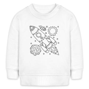 Vaisseau spatial fusée - Sweat bébé bio Stanley/Stella - blanc - Devant