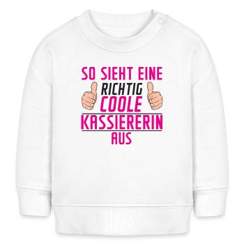 Kassiererin | Spruch | lustig | Kasse - Baby Organic Sweatshirt Baby Changer von Stanley/Stella - Weiß - Vorne