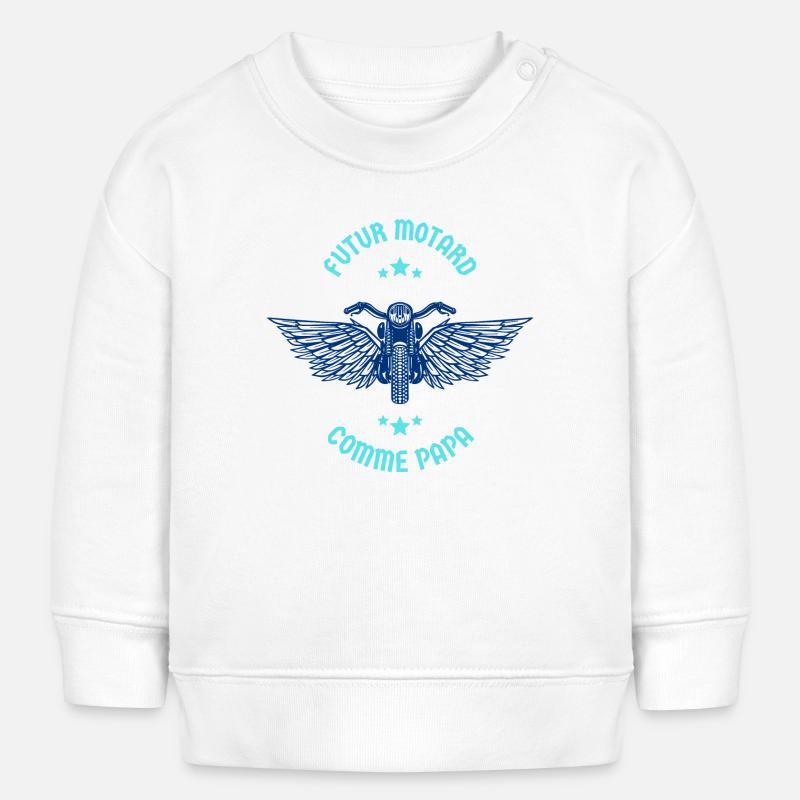 Futur Motard Comme Papa - Sweat bébé bio Stanley/Stella - blanc